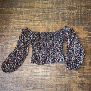 Floral Off-Shoulder Lush Smocked Top NWT